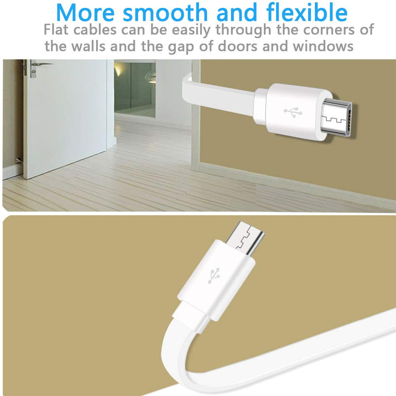  [AUSTRALIA] - 2-Pack 10FT USB Power Extension Cable for Wyze Cam,WyzeCam Pan,YI Home Camera,Nest-Cam Indoor,Oculus Go,Netvue,KasaCam,Furbo Dog,Blink,Flat USB to Micro USB Charging Charger Cord for Wyze-Cam v3 v2