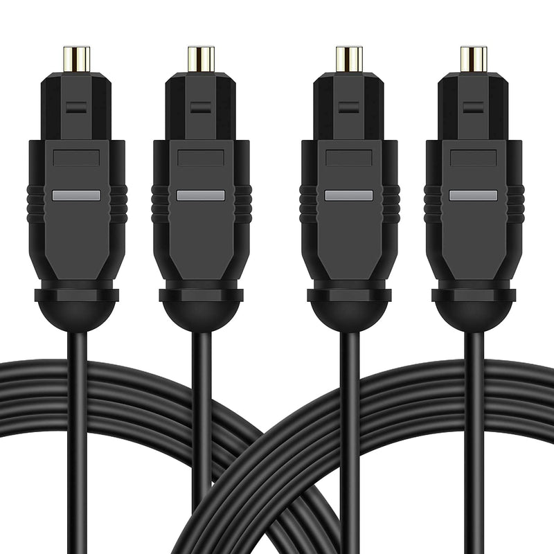  [AUSTRALIA] - 2 PCS Digital Optical Audio Cable 6ft1.8M - [24K Gold-Plated, Ultra-Durable] Slim Optical Cable Digital Audio Cable for Home Theater, Sound Bar, TV, PS4, Xbox, Playstation & More