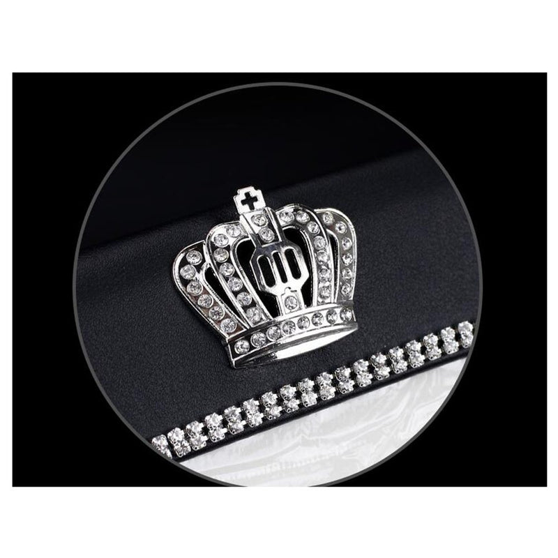  [AUSTRALIA] - LuckySHD Car Sun Visor Tissue Cover Holder with Crystal Crown - Black