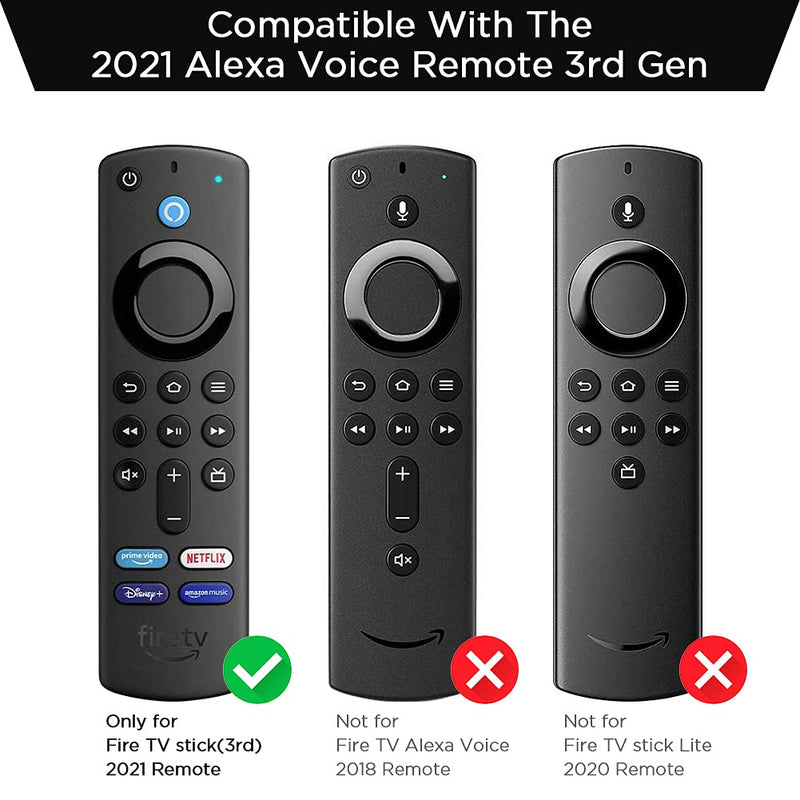  [AUSTRALIA] - 4 Pack Case for Alexa Voice Remote 3rd Gen 2021, Protective Cover for Fire TV Stick 4k 2021 Remote Control Replacement All-New Silicone Sleeve Skin Holder Protector-Glow Blue,Glow Green,Red,Blue