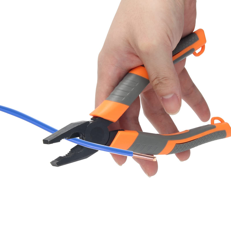  [AUSTRALIA] - Anglecai Linesman Pliers, wire cutters Combination Pliers with Wire Stripper/Crimper/Cutter Function, High Leverage Linesman Pliers Cut Copper, 8-1/2 inch