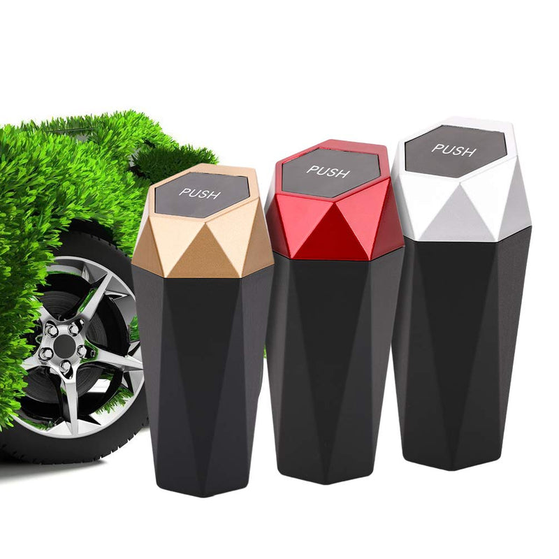 Car Trash Can with Lid, New Car Dustbin Diamond Design, Leakproof Vehicle Trash Bin, Mini Garbage Bin for Automotive Car, Home, Office, Kitchen, Bedroom，2PCS, (red) Red - LeoForward Australia