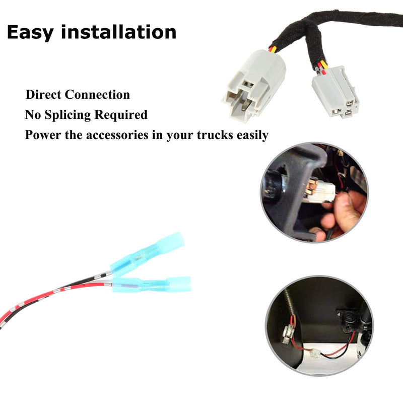  [AUSTRALIA] - RED WOLF 12 Volt Power Adapter Wiring Harness Switch Connector Plug w/Fuse for Chrysler Dodge Ram 2001-2022 Power Outlet to Add Backup Camera CB Radio Radar Detectors Portable GPS