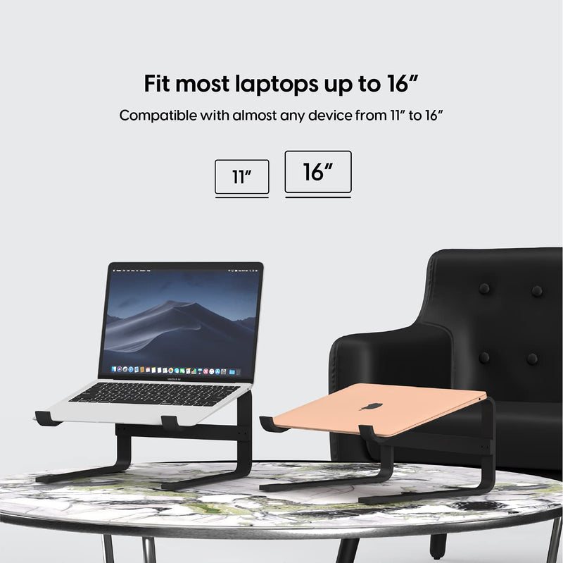  [AUSTRALIA] - TALK WORKS Laptop Stand - Desktop Laptop Holder and Monitor Riser for Comfortable Viewing Angle - Durable and Ergonomic Design with Protective Silicon Grip Padding - Universal Compatibility