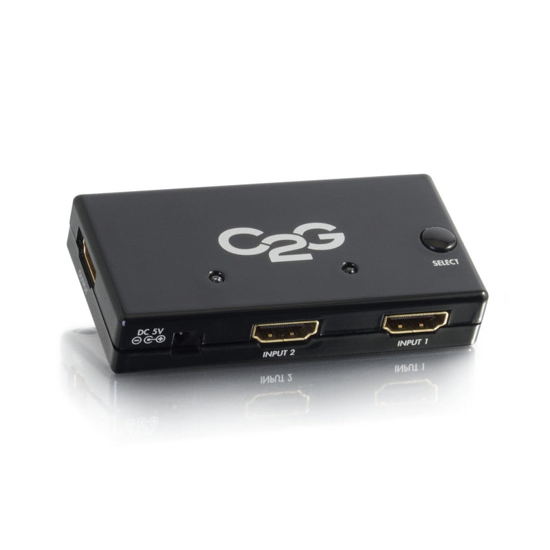  [AUSTRALIA] - C2G 2-Port HDMI Selector Switch, Slim Design, 40349 Black 2 Port