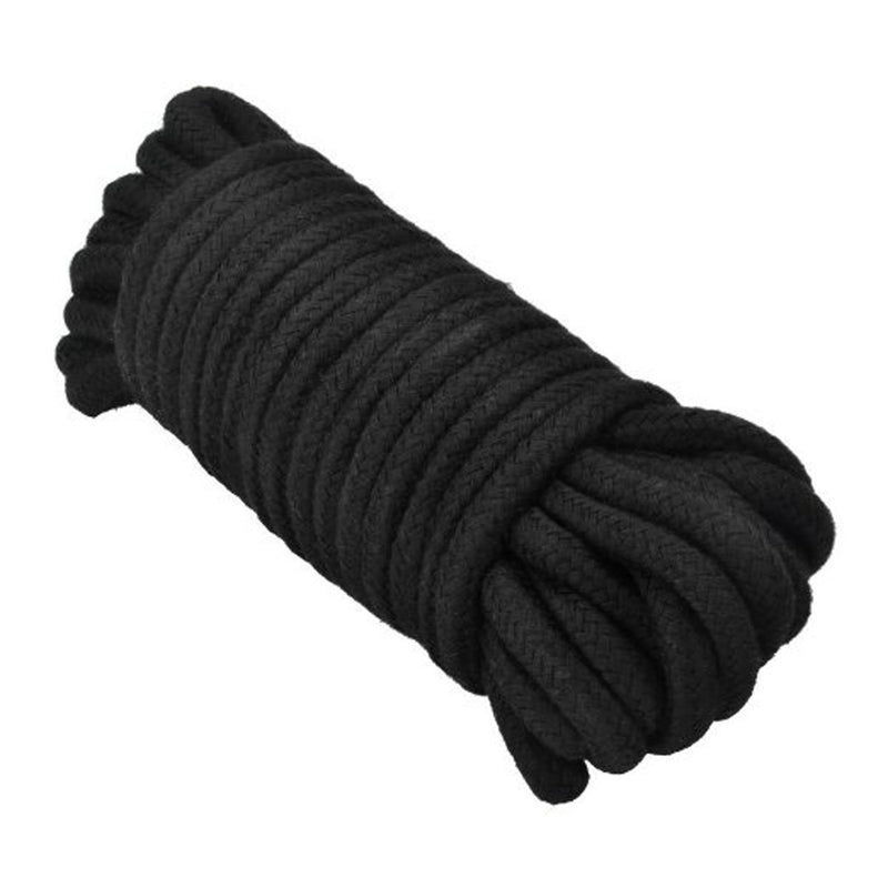  [AUSTRALIA] - Soft Cotton Rope-64 feet 20m Multi-Function Natural Durable Long Rope 64FT Black_red(pack of 2)