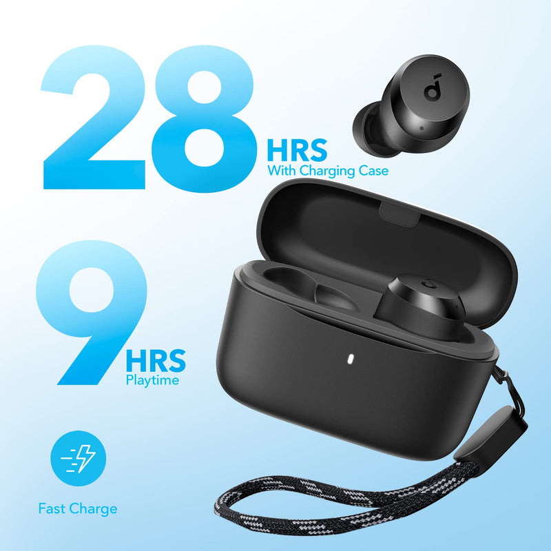  [AUSTRALIA] - Soundcore by Anker A20i True Wireless Earbuds, Bluetooth 5.3, App, Customized Sound, 28H Long Playtime, Water-Resistant, 2 Mics for AI Clear Calls, Single Earbud Mode Black Standard