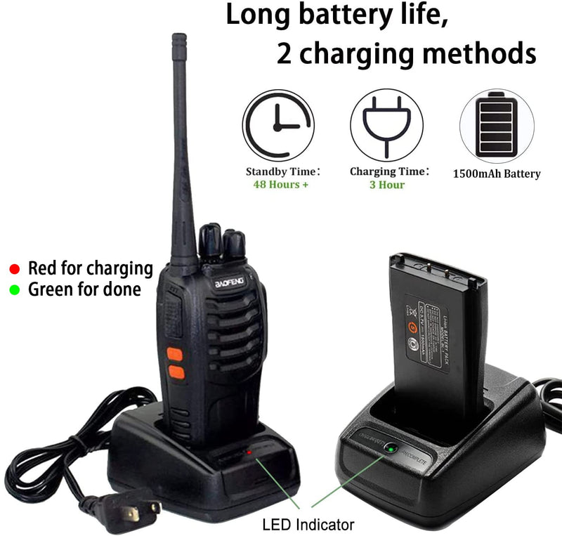  [AUSTRALIA] - BAOFENG BF-888S Rechargeable Walkie Talkies for Adults, Handheld Two Way Radios Long Range with Earpiece and Mic, Wireless Walkie Talkie with Li-ion Battery and Charger, Walky Talky(2 Pack)