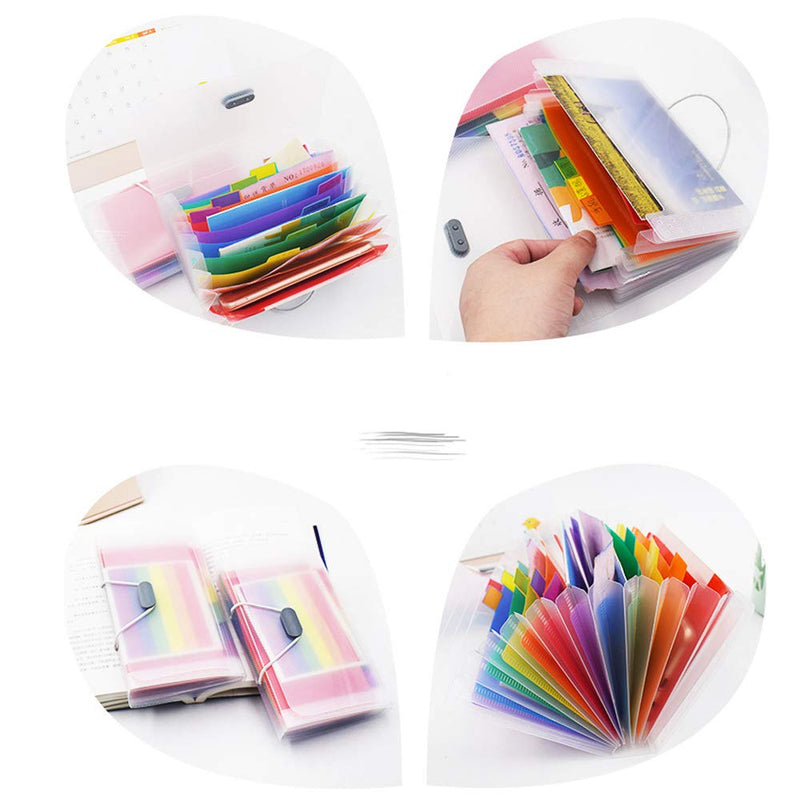  [AUSTRALIA] - 2-Pack Portable 13 Pockets Rainbow A6 Mini Expanding Receipt Folder,Accordion File Organizer Wellet for Monthly Bills,Cards,Check Coupons,Vouchers, Busines, Receipt Tax Item or Changes 2 Pack A6 Rainbow Folder