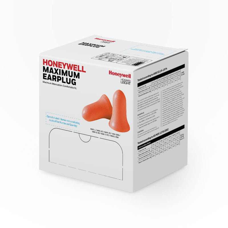  [AUSTRALIA] - Howard Leight by Honeywell Maximum Corded Disposable Foam Earplugs, 100 Pairs (MAX-30)