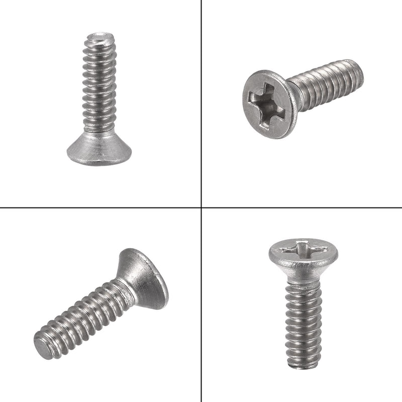  [AUSTRALIA] - uxcell 6#-32x1/2" Flat Head Machine Screws Phillips 304 Stainless Steel Bolts 200pcs