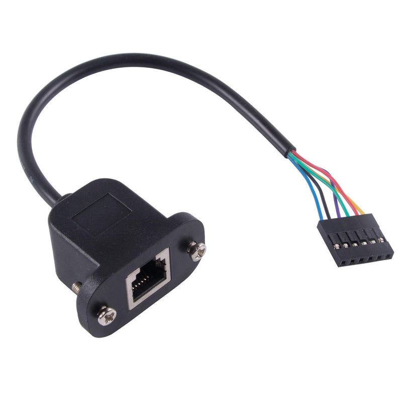 [AUSTRALIA] - RJ12 6P6C Cable to 6 Pin 0.1" Pitch Debug Terminal Block Adapter 6 Ways Telephony Female Connector Socket Bulkhead Panel Mount Extension Cable