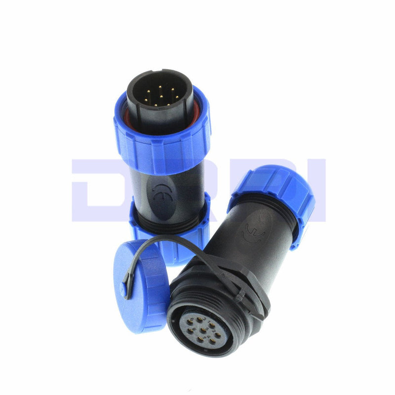  [AUSTRALIA] - DRRI SP21 8pole Pair in-line Waterproof Circular Aviation Cable Connector IP68 Solder Plug & Socket (8pole)