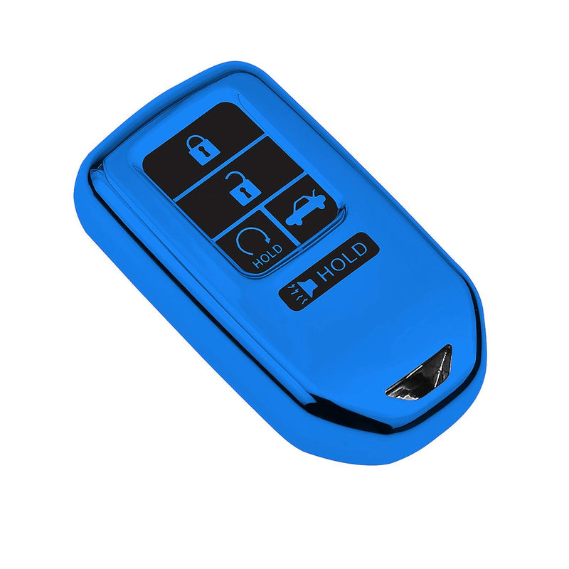  [AUSTRALIA] - SZJYLTC 5 Button Key Fob Case Cover for Honda 2019 Accord Civic Pilot Odyssey Passport CRV Smart Remote,Key Soft TPU Full Cover Protection Key Fob Shell Blue