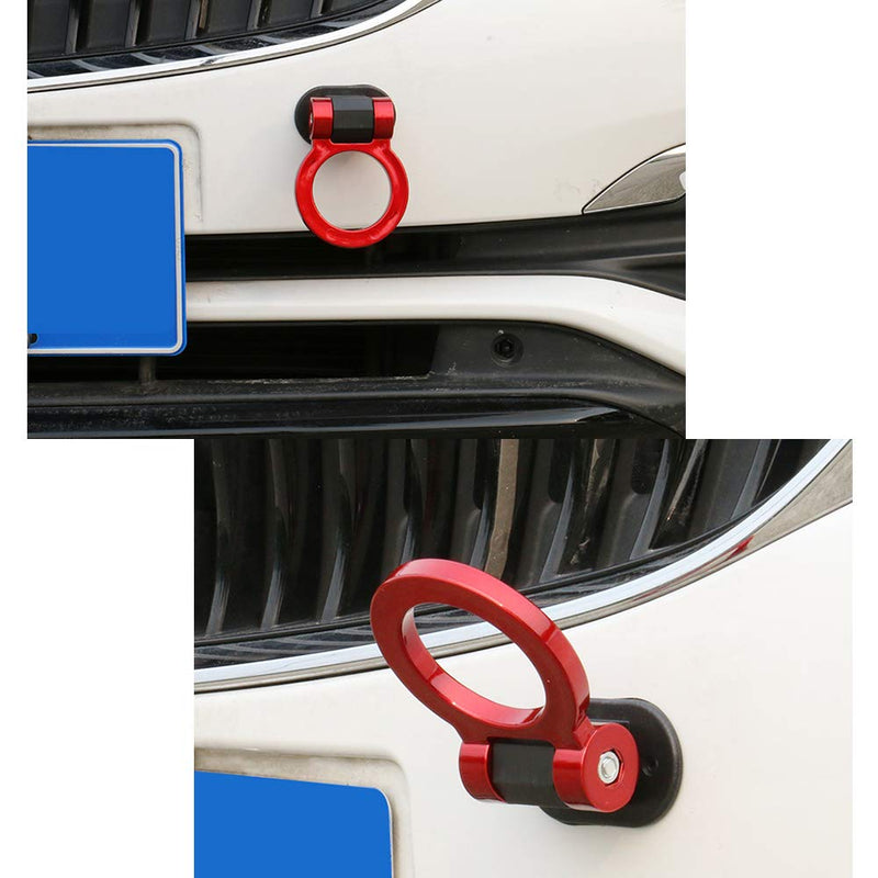  [AUSTRALIA] - idain Universal Ring Track Racing Style Decorative Trailer Tow Hook for Any Car SUV Truck Not Functional- ONLY for Decoration(Red)