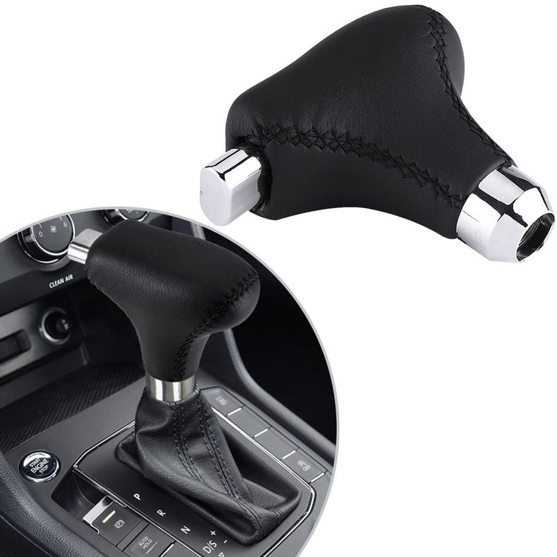  [AUSTRALIA] - Akozon Gear Shift Knob Cover Hand-Stitched PU Leather Gear Shift Knob Cover Universal Fit for Automatic Car Black