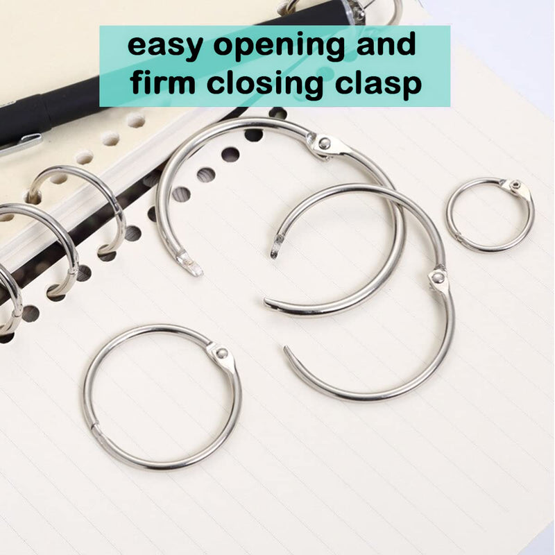  [AUSTRALIA] - Binder Rings, 1 Inch - 100 Pack Metal Rings, Heavy Duty Steel Book Rings - Use for Paper Rings, Key Rings, Binder Ring, Metal Rings for Index Cards Great for Home, School, and Office 1 Inch rings