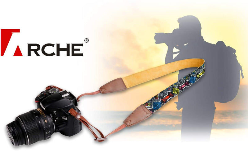  [AUSTRALIA] - ARCHE Adjustable and Comfortable Neck/Shoulder Camera Strap for All DSLR Camera Compatible Work with Nikon/Canon/Sony/Olympus and More DSLR, Mirrorless and Instant Camera (Denim) Denim