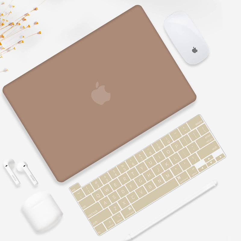  [AUSTRALIA] - Seorsok Compatible with MacBook Pro 13 inch Case M2 2023,2022,2021-2016 A2338 M1 A2251 A2289 A2159 A1989 A1708 A1706,Plastic Hard Shell&Keyboard Cover,Brown Brown