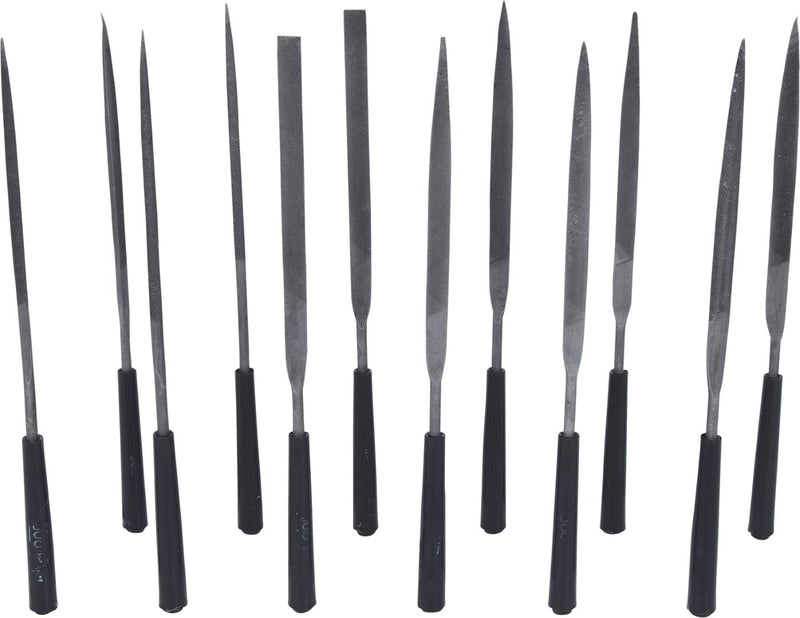  [AUSTRALIA] - KS Tools 140.3050 needle file set with plastic handle, 12 pieces