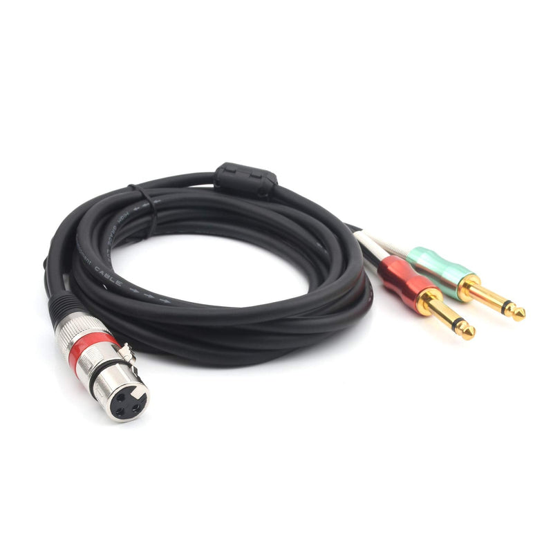  [AUSTRALIA] - SiYear- 3.3FT XLR Female 3Pin to 6.35mm 1/4 inch Mono Male Audio Y Splitter Cable, Dual 6.35mm 1/4" Male to XLR Female Stereo Microphone Audio Converter Adapter Cable(1m) 3.3Feet