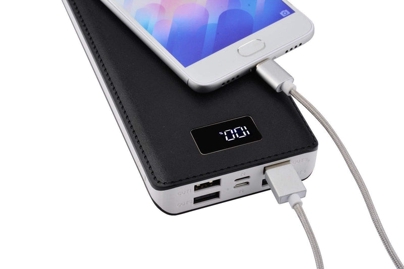 50000mAh 4 USB External Power Bank Battery Pack Portable LCD LED Universal Charger Compatible with iPhone, Samsung Galaxy and for All Other Cell Phone Models (Black + White) Black + White - LeoForward Australia