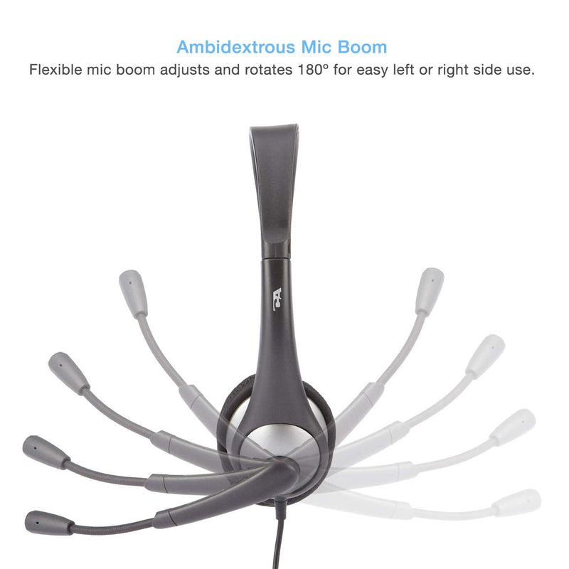  [AUSTRALIA] - Cyber Acoustics Stereo Headset, 3.5mm stereo & Y-adapter for separate Headphone & Mic Connection, K12 School Classroom and Education (AC-204)