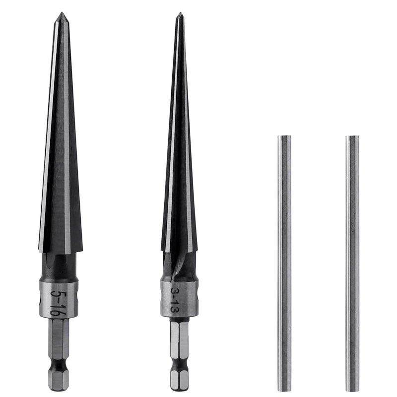  [AUSTRALIA] - Bestgle 2 pieces conical reamer 1/4" handle T-shape cone cutter carbon steel cone hand reamer for reaming with a diameter of 3mm-13mm, 5-16mm