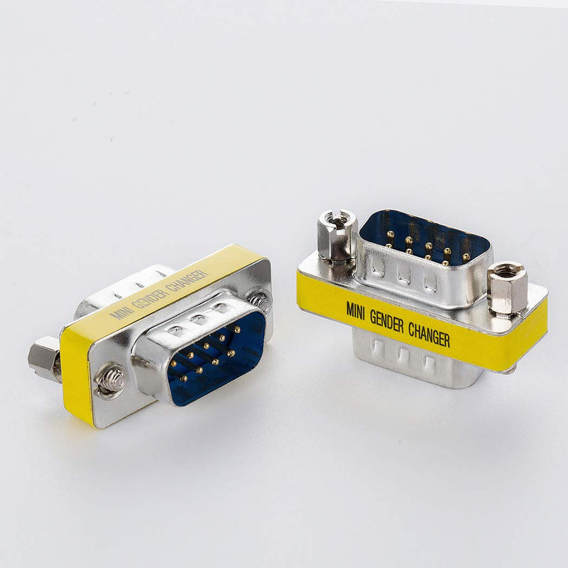  [AUSTRALIA] - Arnorin DB9 Gender Changer Serial RS232 Male to Male Mini Adapter/Coupler Pack of 2