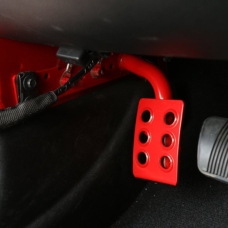  [AUSTRALIA] - JeCar Steel Dead Pedal Left Side Foot Rest Kick Panel for 2007-2018 Jeep Wrangler JK & Unlimited Rubicon Sahara X Off Road Sport (Red) Red