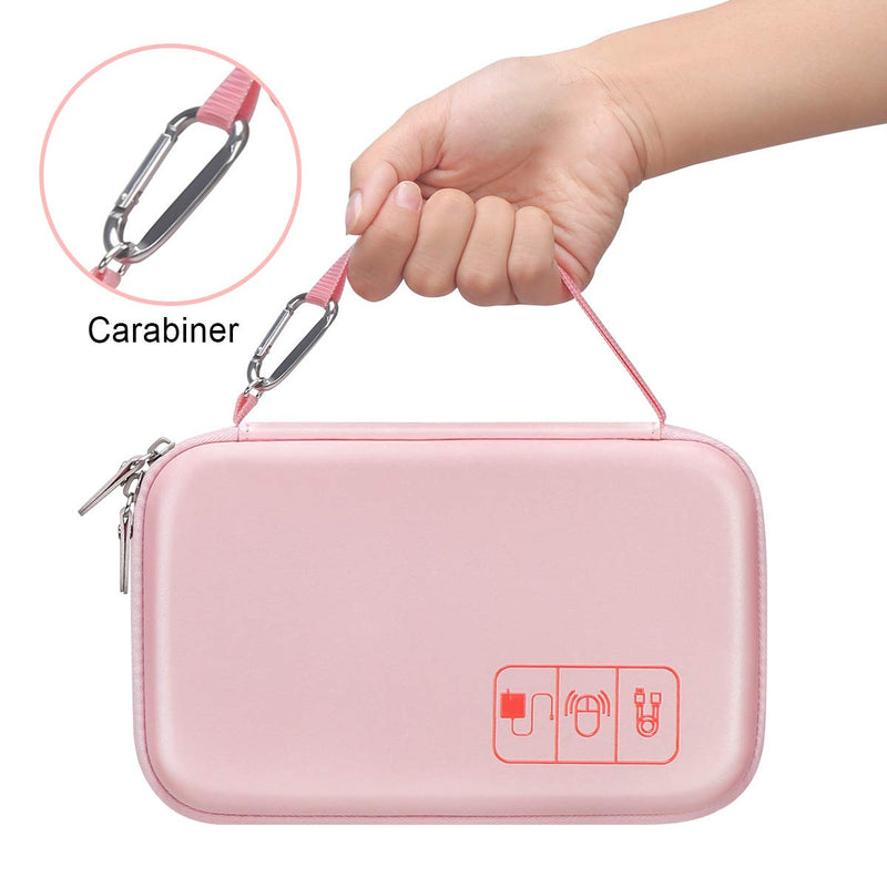  [AUSTRALIA] - Canboc Portable Travel Case for MacBook Power Adapter, Apple Magic Mouse 2, Apple Pencil, USB Flash Disk, SD Card, iPhone ipad Chargers and Small Electronics Accessorie Cable Organizer Bag, Rose Gold
