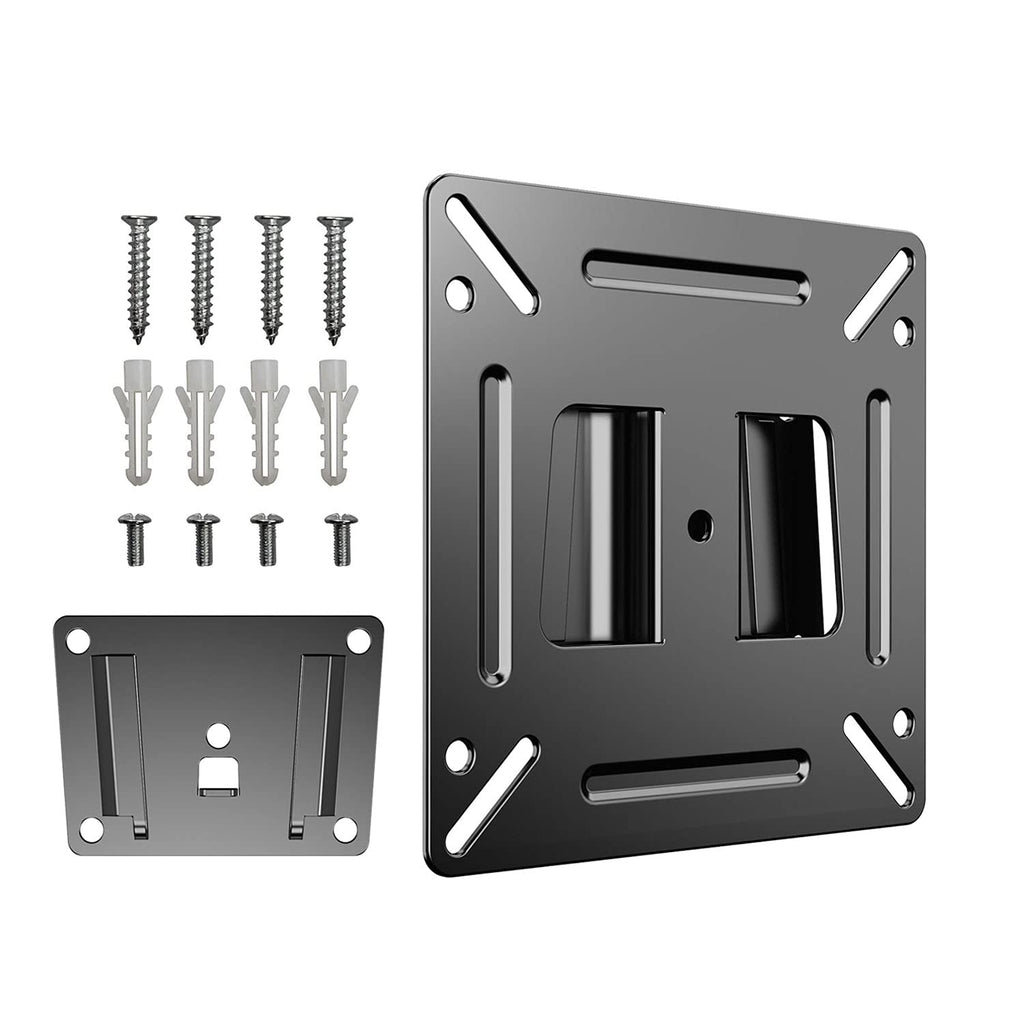  [AUSTRALIA] - SJBRWN RV TV Wall Mount Fit Most 14-24 Inch Flat Screen Low Profile Metal Bracket Ultra Slim Monitor Mount 17 19 21" Fixed Small Camper Monitor Wall Mount Bracket VESA Up to 100x100mm Max Load 33lbs