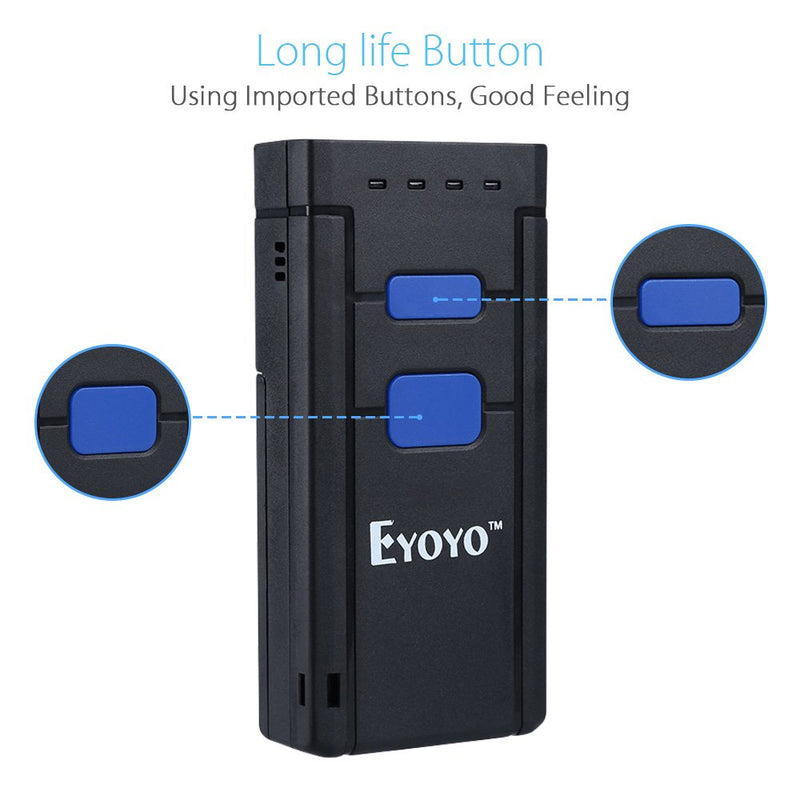  [AUSTRALIA] - Eyoyo Mini 1D Wireless Barcode Scanner Bluetooth,3-in-1 Bluetooth&2.4G Wireless&Wired Connection, Portable Inventory Bar Code Reader Compatible with iPhone, Android, Windows, Mac Tablets or Computers