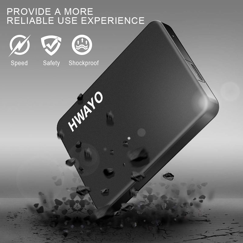  [AUSTRALIA] - HWAYO 320GB Portable External Hard Drive Ultra Slim 2.5'' USB 3.0 HDD Storage for PC, Desktop, Laptop, MacBook, Chromebook, Xbox One Matte Black