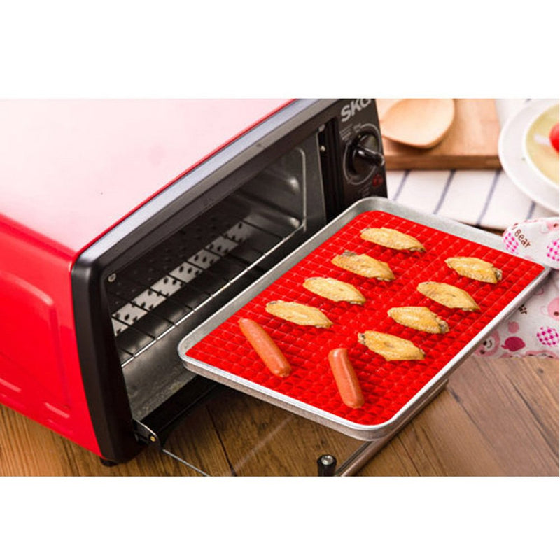  [AUSTRALIA] - Witkey 1 Pcs Healthy Non-stick Cooking Silicone Baking Mat Heat Resistant Cookie Sheet - Red