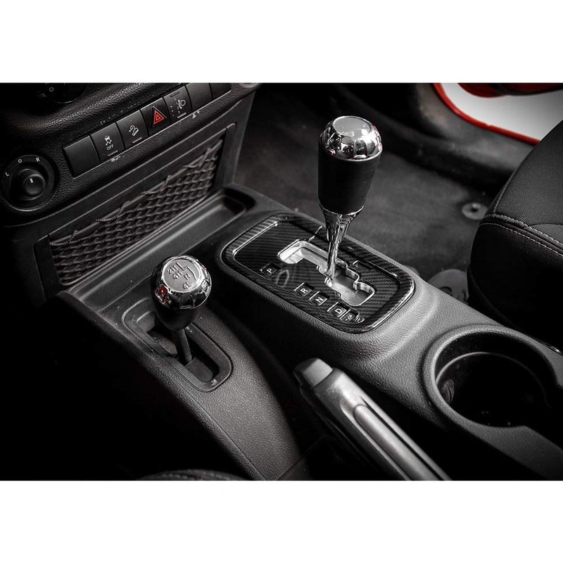  [AUSTRALIA] - RT-TCZ ABS Gear Shift Panel Decoration Cover Trim Stickers Car Interior Accessories for Jeep Wrangler JK & Unlimited 2/4 Door 2011-2017 (Carbon Fiber)
