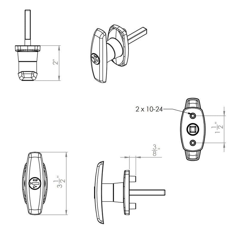  [AUSTRALIA] - Bauer T-323T Package Matching T-Handles Lock Set