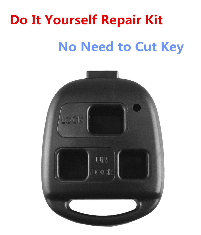 Replacement Key Fob Case Shell Fit for Lexus ES GS GX IS LS LX RX SC GX470 GS300 Keyless Entry Remote Control Key Fob Cover Housing 3 Buttons Black - LeoForward Australia