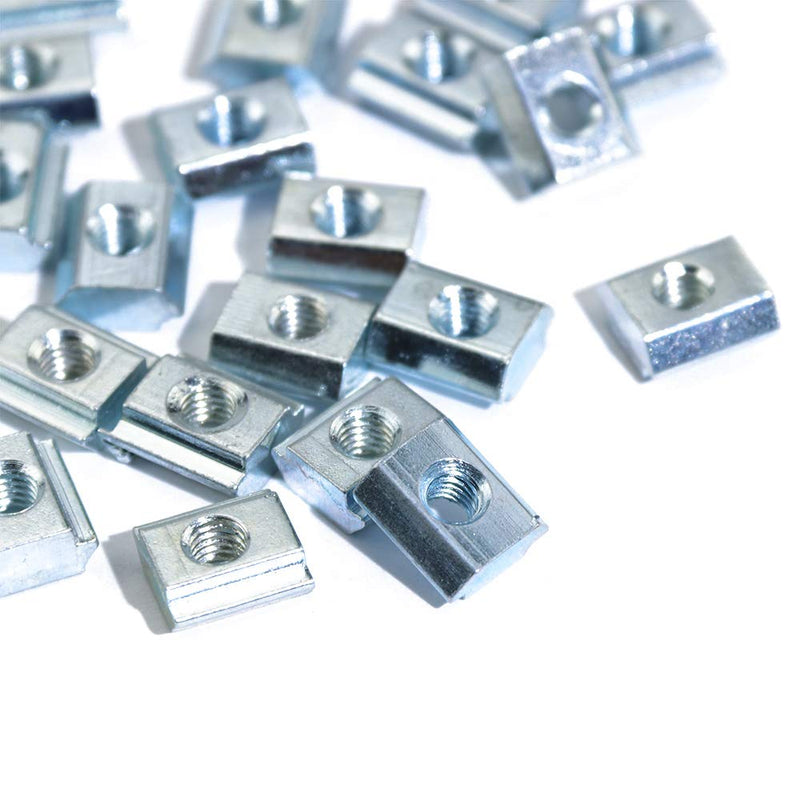  [AUSTRALIA] - Boeray 50pcs M5 Slide in T Nut Tee Sliding Nut Nut for Aluminum Extrusion with Profile 2020 Sereis Slot 6mm 20-M5 50pcs