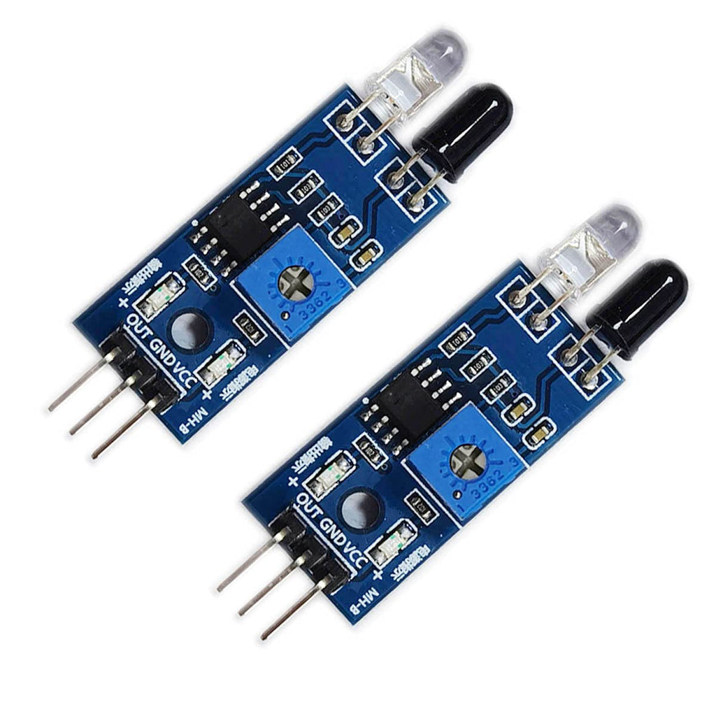  [AUSTRALIA] - Kiro&Seeu 2pcs IR Infrared Obstacle Avoidance Sensor IR Transmitting and Receiving Tube Photoelectric Switch 3-pin Compatible with Ar-duino Smart Car Robot