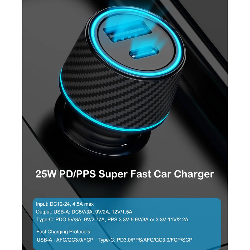 [AUSTRALIA] - 25W Super Fast Charger Type C Wall/Car Charger Combo Kit for Samsung Galaxy S23 S22 S21 S20 Ultra Plus A53 A52 A14 A13 A23 A03s A42 A32 Xcover 6 Pro Google Pixel 7 6a Moto LG 3.3ft/6.6ft USB C Cable