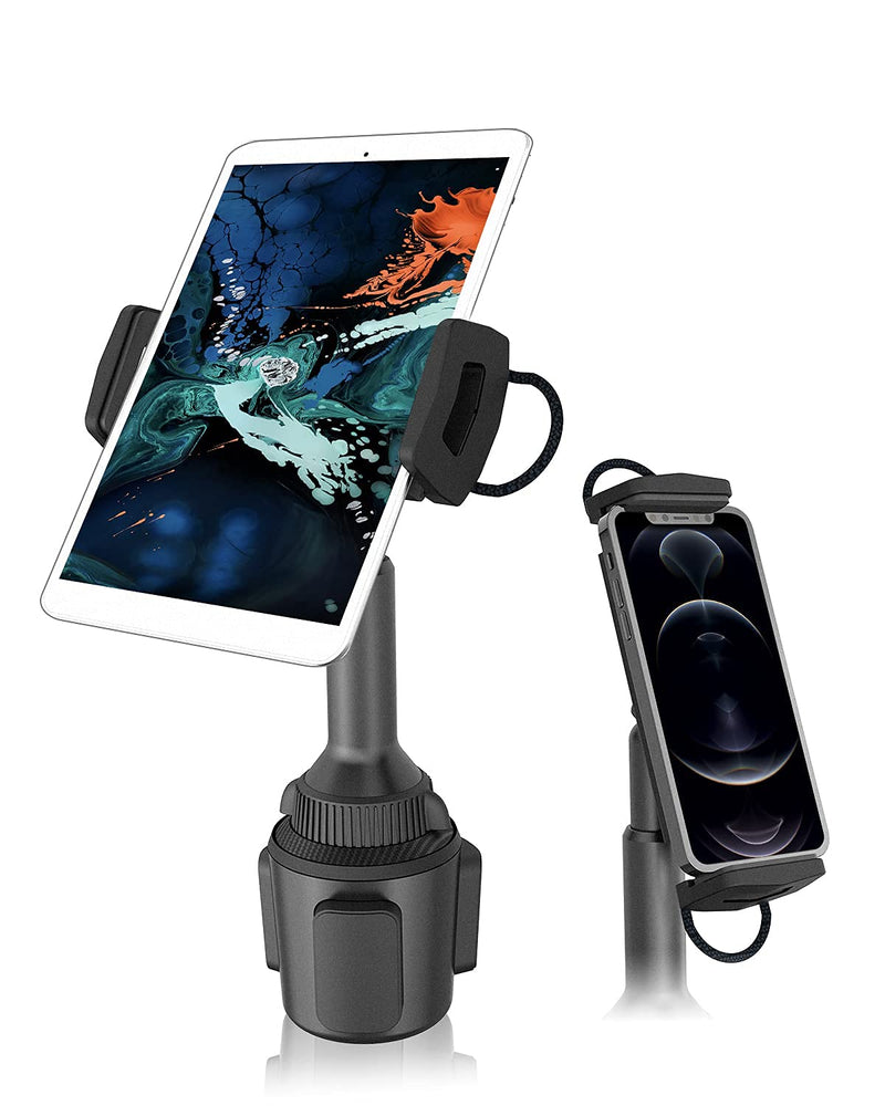  [AUSTRALIA] - Cup Holder Tablet Mount, APPS2Car Universal Tablet Cup Holder Mount Adjustable Cup Tablet Mount Cradle for Car/Truck Compatible with 4.7-12.9 inch Tablets, iPad Mini/Air/Pro, iPhone, All Smartphones