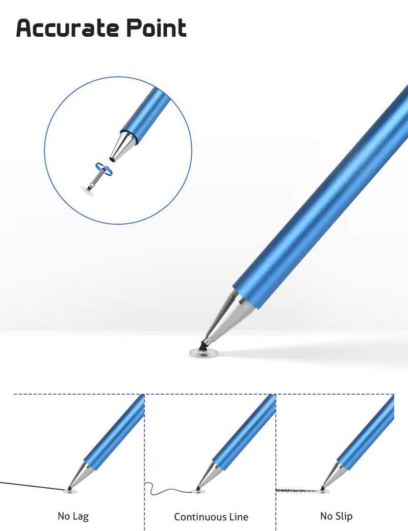 KIMZY ElegantPen Stylus Pen for Touch Screens, Digital Pencil Compatible for Smart Phones and Tablets Blue - LeoForward Australia