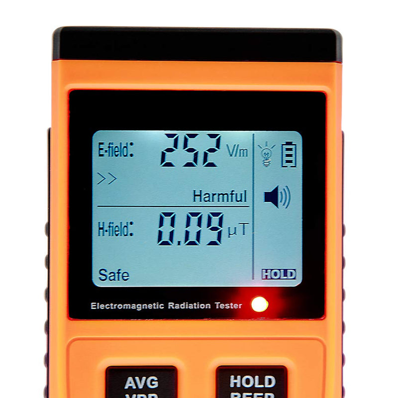  [AUSTRALIA] - AMTAST Electromagnetic Radiation Tester Digital Electromagnetic Radiation Tester Dosimeter Tester EMF Meter Counter Yellow Model 1
