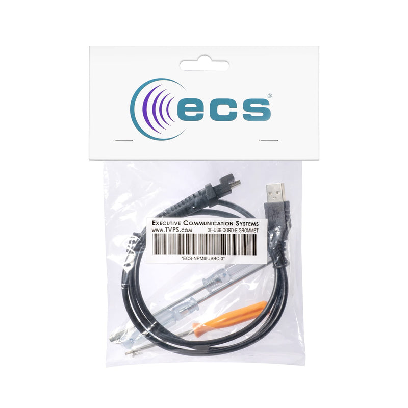  [AUSTRALIA] - ECS Replacement Cable for Dictaphone Nuance PowerMic III (3 feet) | Approved Computer Microphone Cable, Wired USB Dictation Equipment Device Wire