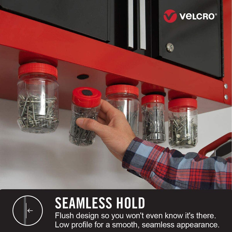  [AUSTRALIA] - VELCRO Brand Strong Thin Tape | 12ft Heavy Duty Roll Discrete Low Profile Flush Seamless Surface Mount | Holds up to 10lbs in Kitchen or Bathroom | Powerful Fastener Solution for Tough Projects, White 12ft x 1in