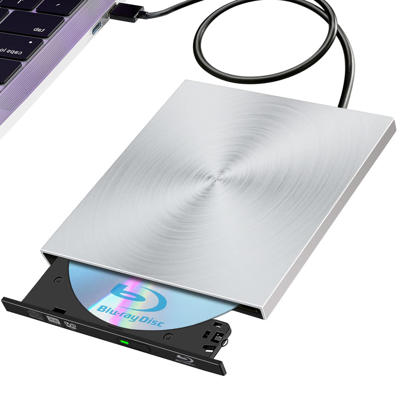  [AUSTRALIA] - External Blu ray Drive DVD/BD Player Read/Write Portable Blu-ray Drive USB 3.0 and Type-C DVD Burner 3D Blu RAL Drive Metal CD pattern