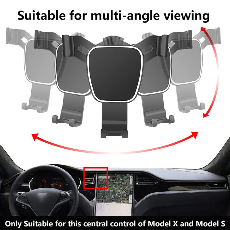  [AUSTRALIA] - musttrue LUNQIN Car Phone Holder for 2016-2020 Tesla Model X and 2012-2020 Model S SUV Auto Accessories Navigation Bracket Interior Decoration Mobile Cell Phone Mount