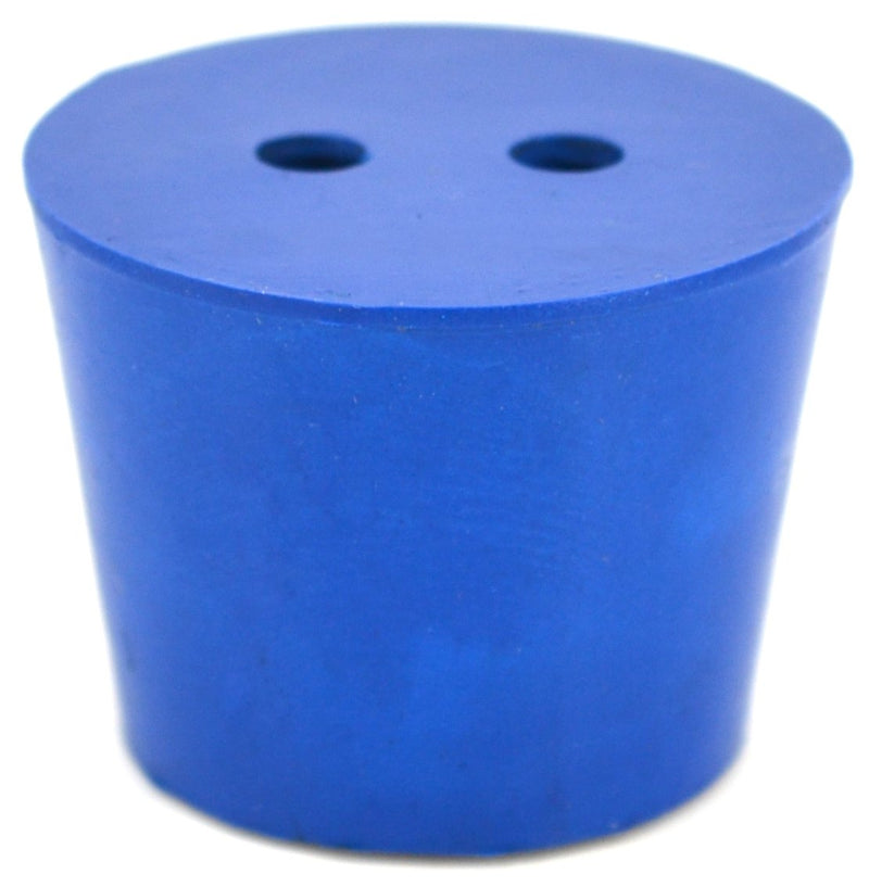  [AUSTRALIA] - 10PK Neoprene Stoppers, 2 Holes - ASTM - Size #6.5-27mm Bottom, 34mm Top, 25mm Length - Suitable for use with Petroleum, Oils & Most Inorganic Acids and Bases - Eisco Labs