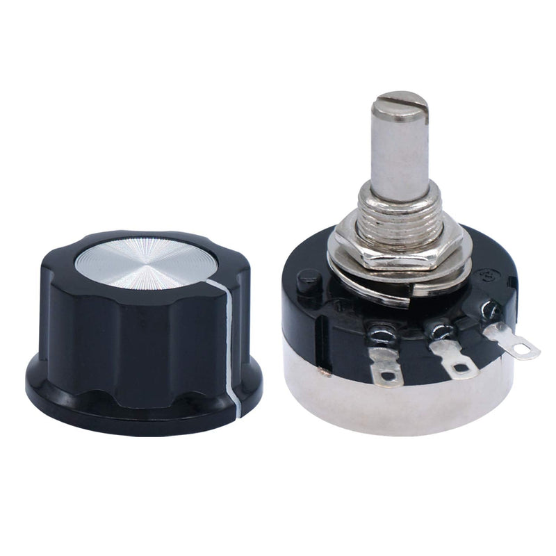  [AUSTRALIA] - Taiss 2pcs RV24YN20S 5K Potentiometer Single Turn Carbon Film Rotary Taper Potentiometer Used for Inverter speed regulation. Motor speed control + 2pcs A03 knob + 2pcs dials (B502 5K ohm) B502 5K ohm